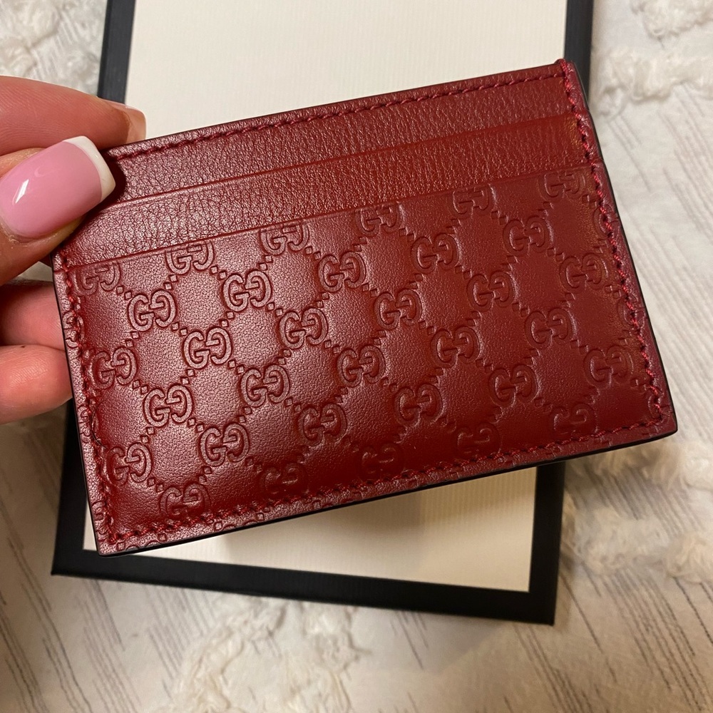 Gucci Microguccissima Card Holder Red
